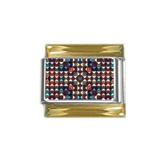 Symmetry Geometric Pattern Texture Gold Trim Italian Charm (9mm) by Pakjumat