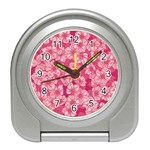 Cute Pink Sakura Flower Pattern Travel Alarm Clock Front