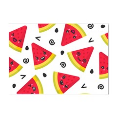 Cute Smiling Watermelon Seamless Pattern White Background Crystal Sticker (a4) by Pakjumat