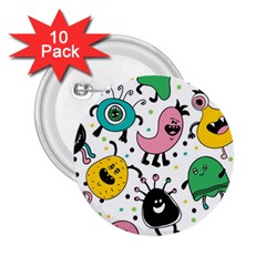 Funny Monster Pattern 2 25  Buttons (10 Pack)  by Pakjumat