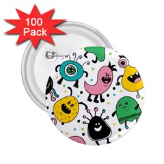 Funny Monster Pattern 2 25  Buttons (100 Pack)  by Pakjumat