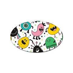 Funny Monster Pattern Sticker (oval) by Pakjumat