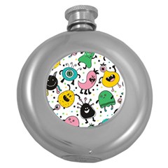 Funny Monster Pattern Round Hip Flask (5 Oz) by Pakjumat