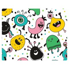 Funny Monster Pattern Two Sides Premium Plush Fleece Blanket (medium) by Pakjumat