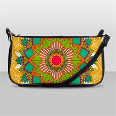 Mandala Patterns Yellow Shoulder Clutch Bag by Pakjumat