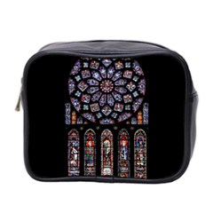 Chartres Cathedral Notre Dame De Paris Stained Glass Mini Toiletries Bag (two Sides) by Maspions