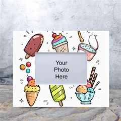 Doodle Cartoon Drawn Cone Food White Tabletop Photo Frame 4 x6  by Hannah976