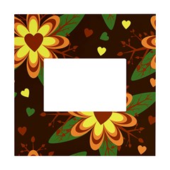 Floral Hearts Brown Green Retro White Box Photo Frame 4  X 6  by Hannah976