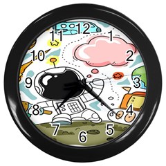 Sketch Cute Child Funny Wall Clock (black) by Hannah976