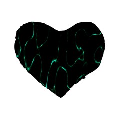 Green Pattern Background Abstract Standard 16  Premium Heart Shape Cushions by Hannah976