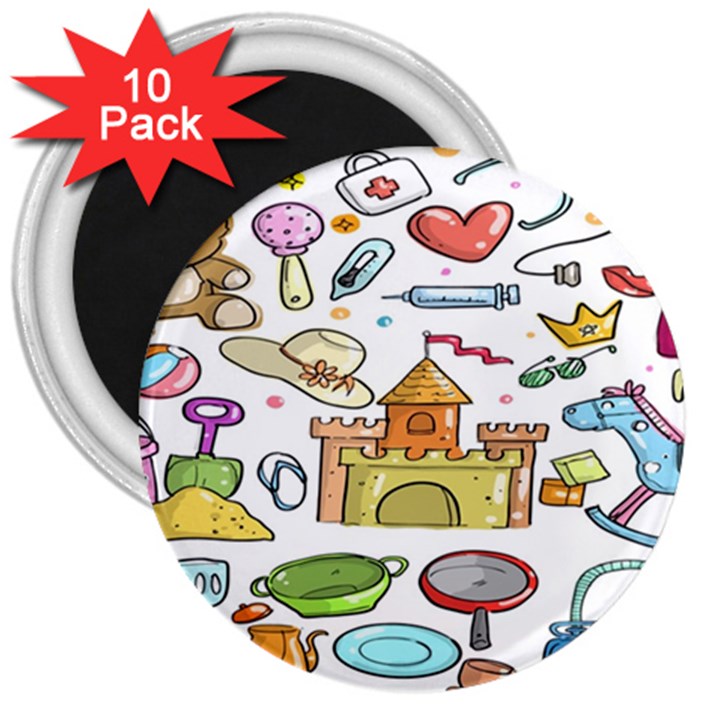 Baby Equipment Child Sketch Hand 3  Magnets (10 pack) 