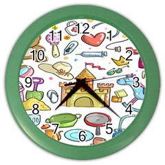 Baby Equipment Child Sketch Hand Color Wall Clock by Hannah976