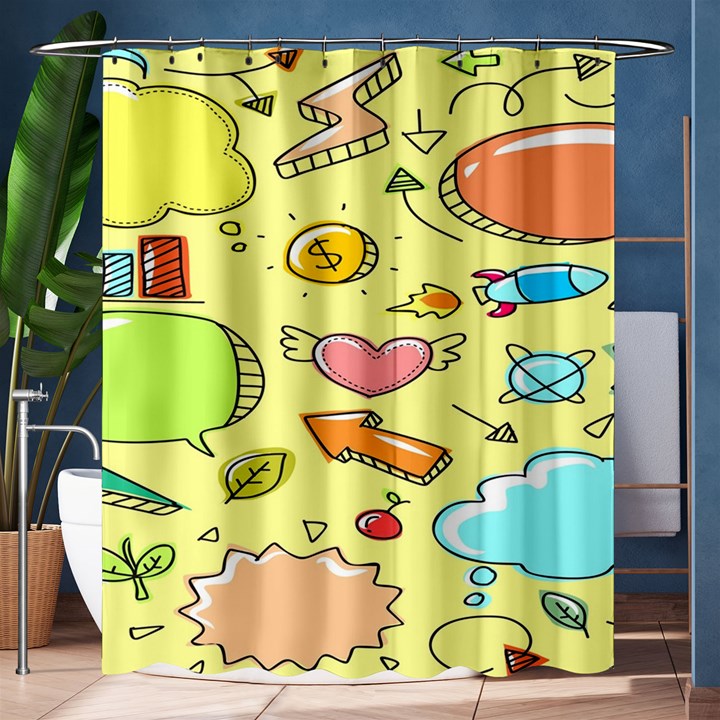 Cute Sketch Child Graphic Funny Shower Curtain 60  x 72  (Medium) 