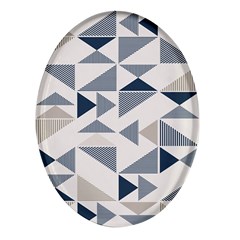 Geometric Triangle Modern Mosaic Oval Glass Fridge Magnet (4 Pack) by Hannah976