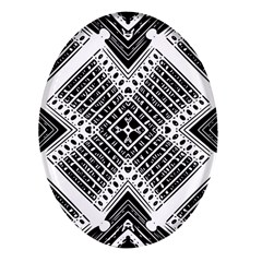 Pattern Tile Repeating Geometric Oval Glass Fridge Magnet (4 Pack) by Hannah976