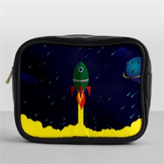 Rocket Halftone Astrology Astronaut Mini Toiletries Bag (one Side) by Sarkoni