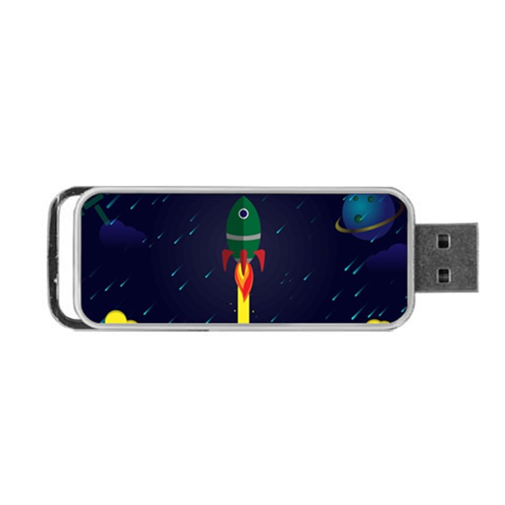 Rocket Halftone Astrology Astronaut Portable USB Flash (Two Sides)