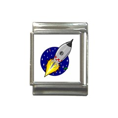 Rocket Ship Launch Vehicle Moon Italian Charm (13mm) by Sarkoni