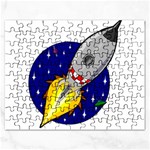 Rocket Ship Launch Vehicle Moon Rectangular Jigsaw Puzzl Front