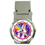 Badge Patch Pink Rainbow Rocket Money Clip Watches Front