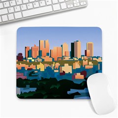 City Buildings Urban Dawn Large Mousepad by Sarkoni