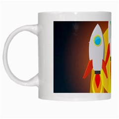 Rocket Take Off Missiles Cosmos White Mug by Sarkoni