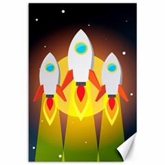 Rocket Take Off Missiles Cosmos Canvas 12  X 18  by Sarkoni