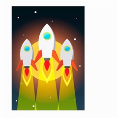 Rocket Take Off Missiles Cosmos Large Garden Flag (two Sides) by Sarkoni