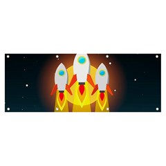 Rocket Take Off Missiles Cosmos Banner And Sign 8  X 3  by Sarkoni