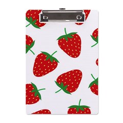 Seamless Pattern Fresh Strawberry A5 Acrylic Clipboard by Sarkoni