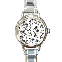 Dog Pattern Round Italian Charm Watch by Sarkoni