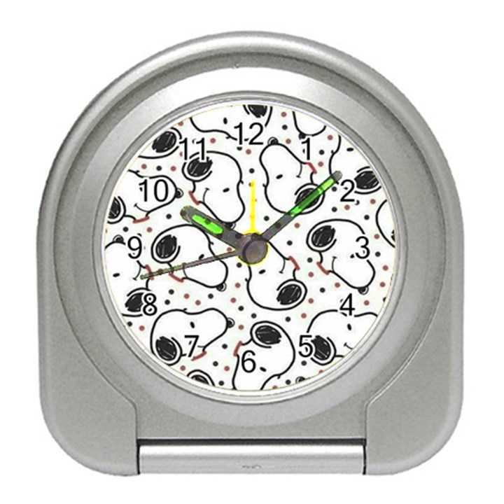 Dog Pattern Travel Alarm Clock