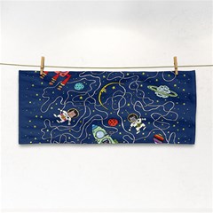 Cat Cosmos Cosmonaut Rocket Hand Towel by Grandong