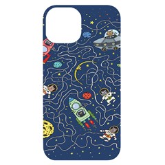 Cat Cosmos Cosmonaut Rocket Iphone 14 Black Uv Print Case by Grandong