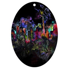 Grunge Paint Splatter Splash Ink Uv Print Acrylic Ornament Oval by Grandong