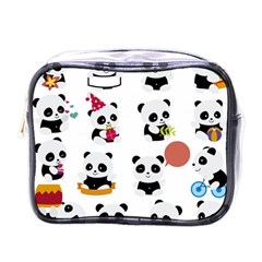 Playing Pandas Cartoons Mini Toiletries Bag (one Side) by Apen