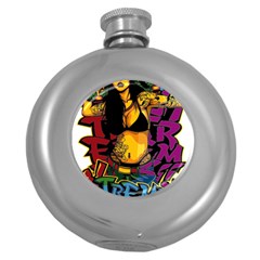 Xtreme Skateboard Graffiti Round Hip Flask (5 Oz) by Sarkoni