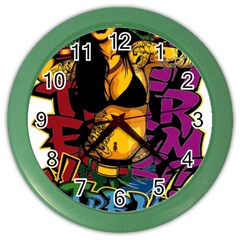 Xtreme Skateboard Graffiti Color Wall Clock by Sarkoni