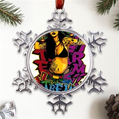 Xtreme Skateboard Graffiti Metal Large Snowflake Ornament by Sarkoni