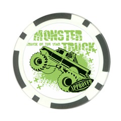 Monster Truck Illustration Green Car Poker Chip Card Guard (10 Pack) by Sarkoni