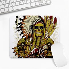 Motorcycle And Skull Cruiser Native American Large Mousepad by Sarkoni