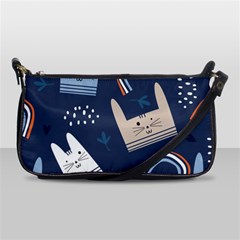 Colorful Cute Cats Seamless Pattern Shoulder Clutch Bag by Bedest