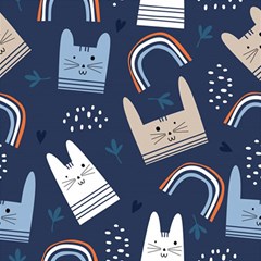 Colorful Cute Cats Seamless Pattern Play Mat (rectangle) by Bedest