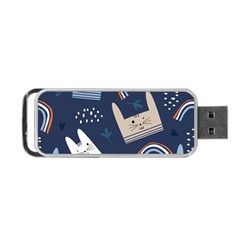 Colorful Cute Cats Seamless Pattern Portable Usb Flash (two Sides) by Bedest