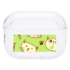 Cute Hand Drawn Cat Seamless Pattern Hard Pc Airpods Pro Case by Bedest