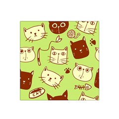 Cute Hand Drawn Cat Seamless Pattern Satin Bandana Scarf 22  X 22  by Bedest