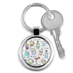 Drinks Cocktails Doodles Coffee Key Chain (round) by Apen