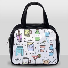 Drinks Cocktails Doodles Coffee Classic Handbag (one Side) by Apen