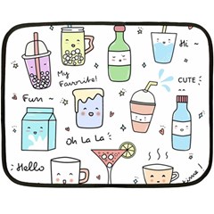 Drinks Cocktails Doodles Coffee Fleece Blanket (mini) by Apen