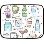 Drinks Cocktails Doodles Coffee Fleece Blanket (Mini) 35 x27  Blanket